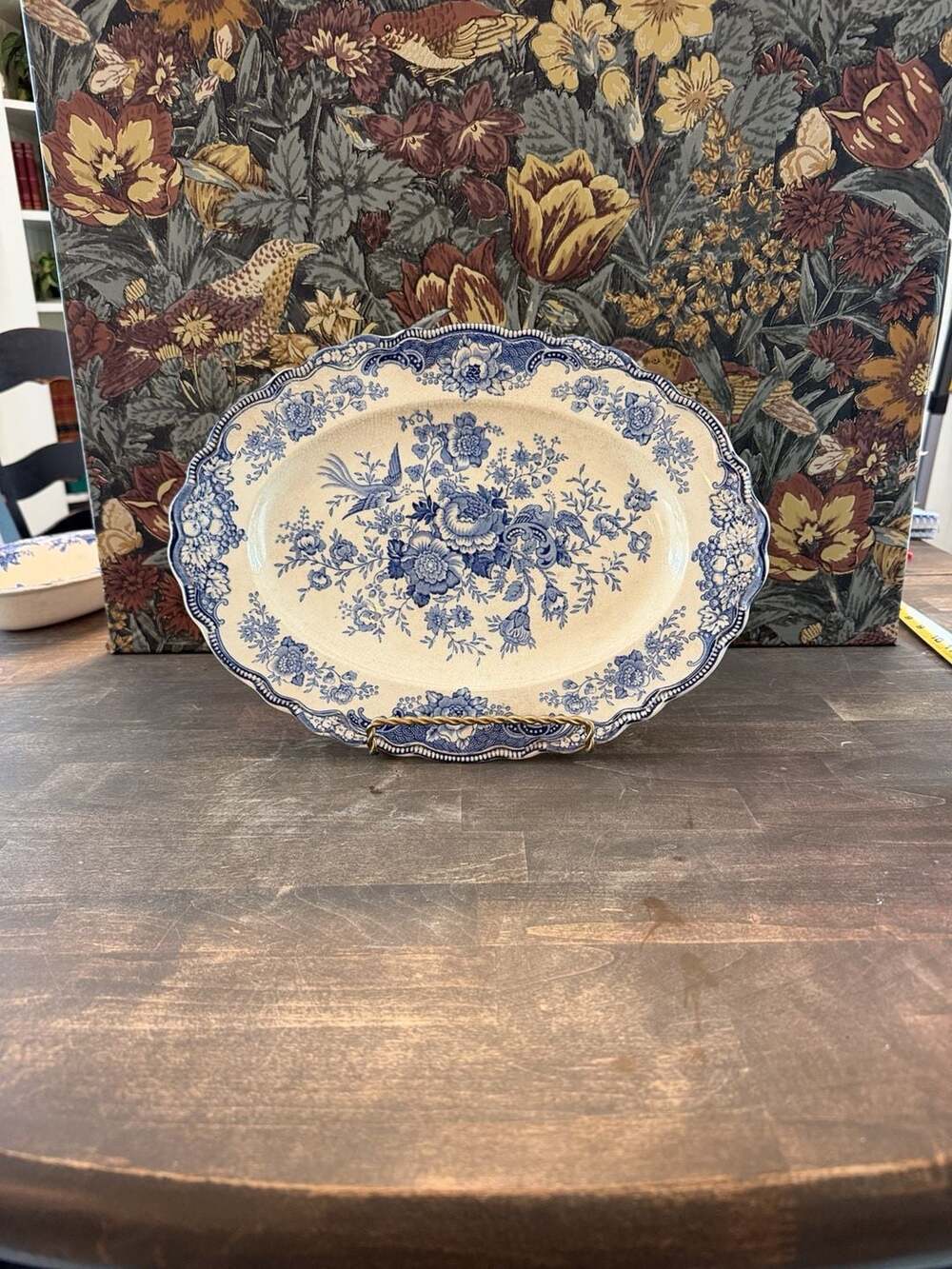Blue Bristol Crown Ducal 14 inch serving platter ironstone England